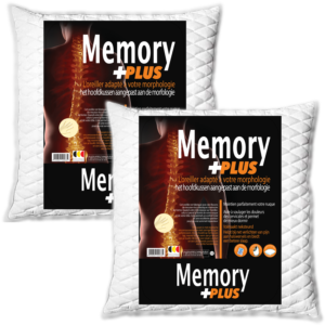 Lot 2 oreillers Memory+ 60x60cm à Mémoire de forme