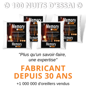 Lot 4 oreillers Memory+ 60x60cm à Mémoire de forme